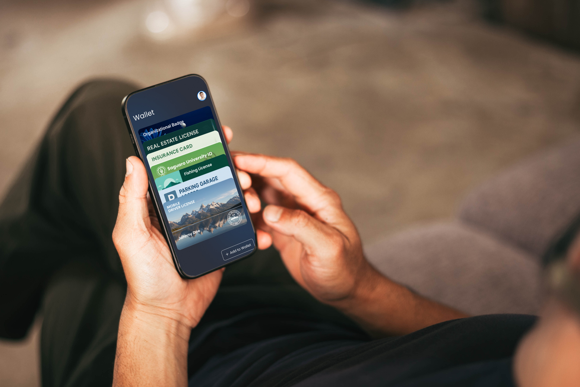 Arizona AX Wallet on a smartphone